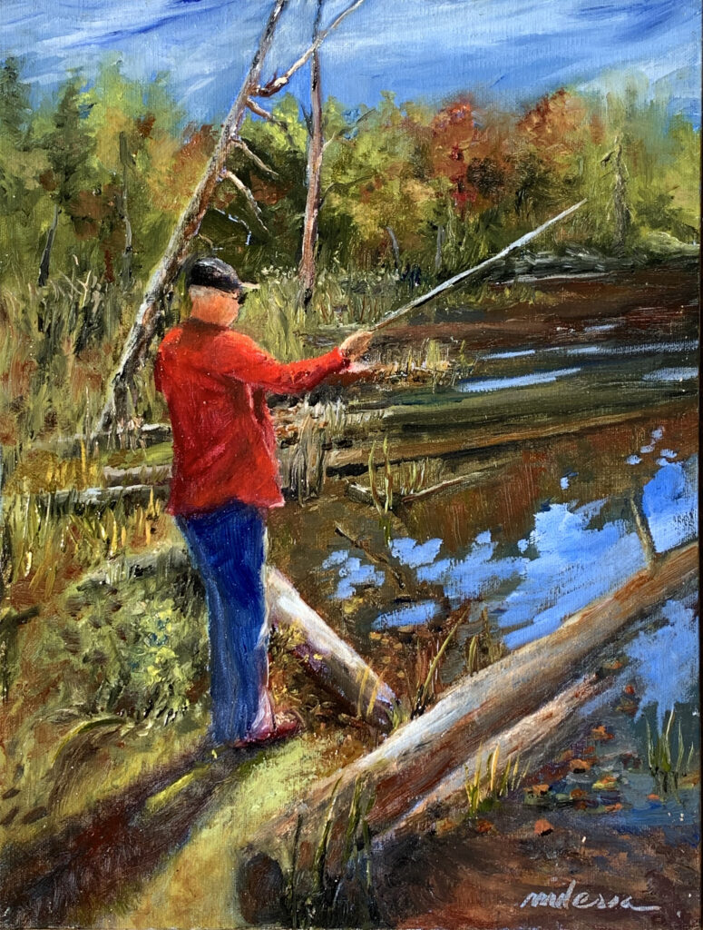Fishing on Panther Pond Art by Milessa